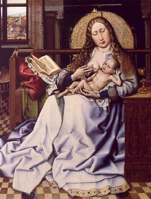 Robert Campin The Virgin and the Child Before a Fire Screen Sweden oil painting art